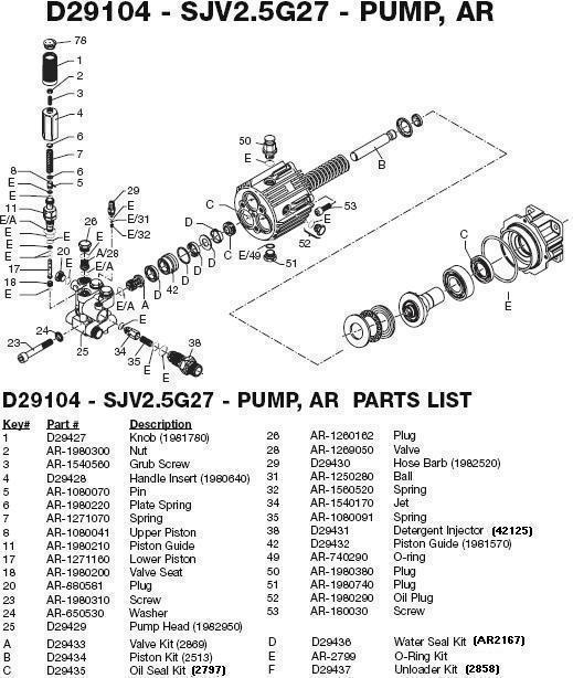 Delta / Excell D2400H pump parts